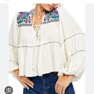 Free People In Vivid Colour peasant top